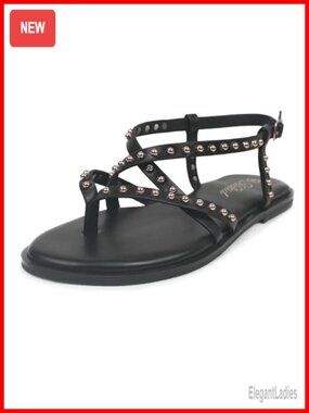 Sparkling Rhinestone Gladiator Flat Sandals Strappy Casual